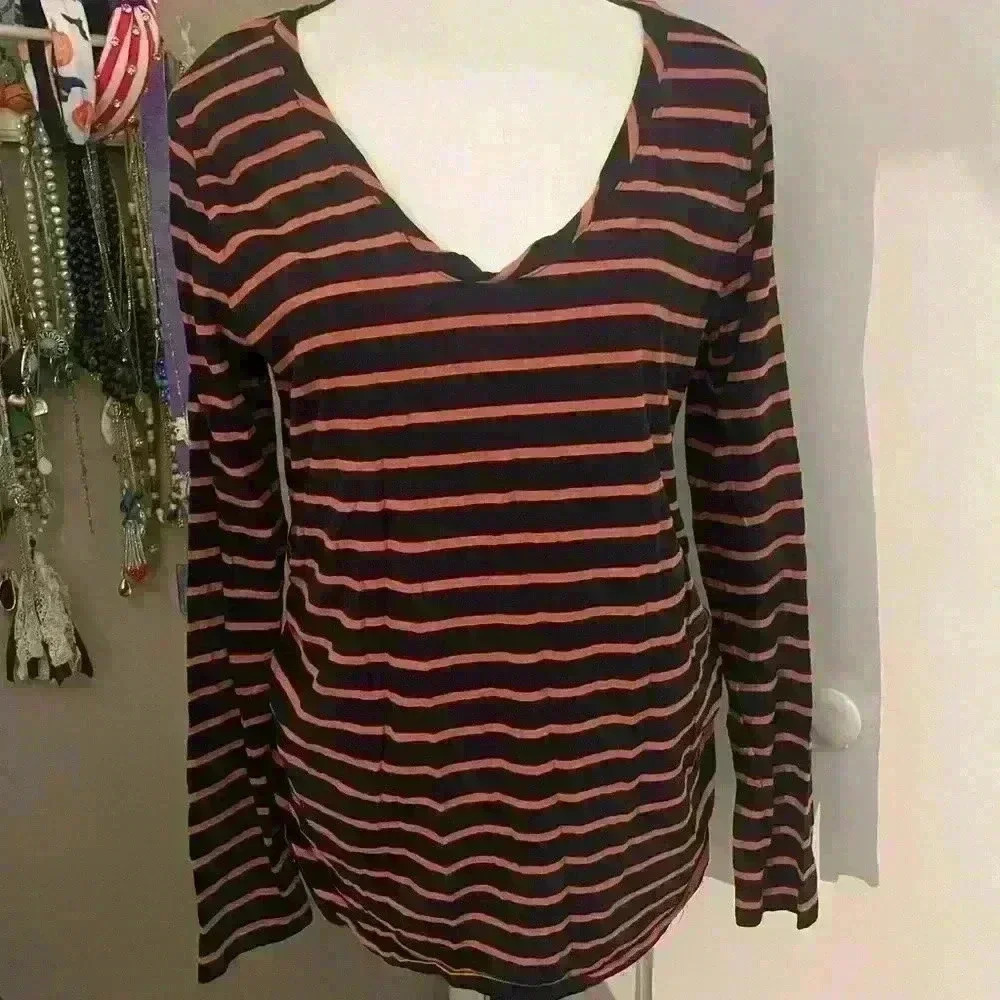 Ingrid Isabel LONG SLEEVE Scoop Neck Side Shirred Maternity T-Shirt Large